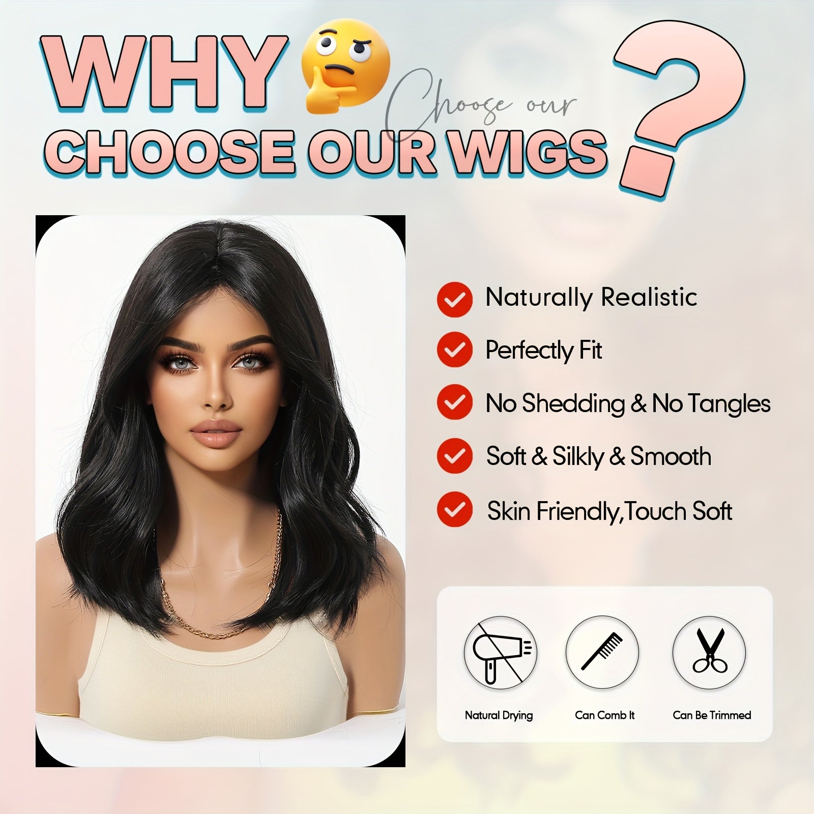 20 Inch Black Curly Wig with Figure-of-Eight Bangs; Wigs for Women, Carnival; Kpop, K Pop; Y2k; Cosplay; Fluffy Hair Net; Festive Atmosphere; Musthave for Beginners; Rose Net Hat; Comfortable to Wear; Matte High Temperature ; Unique Wig