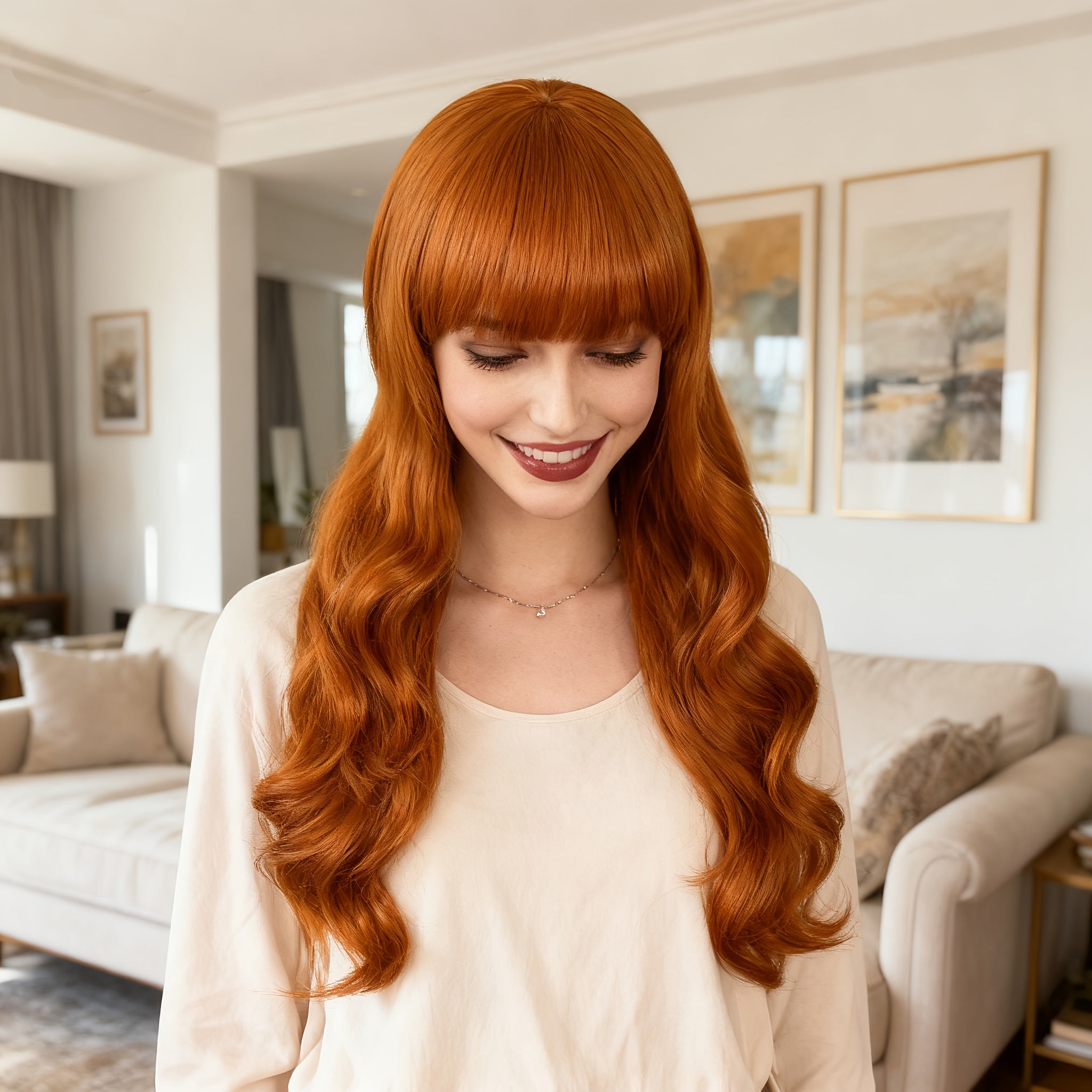 1pc Women'S Woven Wig, 26 Inch, Buckle Net, Body Wave, Protein Filament, Multicolor Options (Pink, Burgundy, Purple, Orange, Red), Ideal for Daily Wear, Halloween, Christmas, and Festive Occasions, Soft and Skin-Friendly