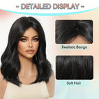20 Inch Black Curly Wig with Figure-of-Eight Bangs; Wigs for Women, Carnival; Kpop, K Pop; Y2k; Cosplay; Fluffy Hair Net; Festive Atmosphere; Musthave for Beginners; Rose Net Hat; Comfortable to Wear; Matte High Temperature ; Unique Wig