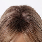 24-Inch Mixed Brown Synthetic Hair with Bangs | Layered Fashion Wig, Suitable for Women, Ideal for Daily Wear, Holidays, and Family Gatherings | Brand: DOFAMI